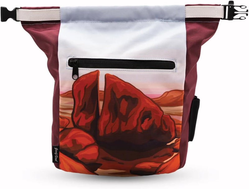 Gnarly Dood Rock Climbing Chalk Bucket | for Bouldering Gym & Outdoor Use | Durable Hook & Loop Closure, 2 Zippered Pockets, Easy-Carry Handle - Image 1